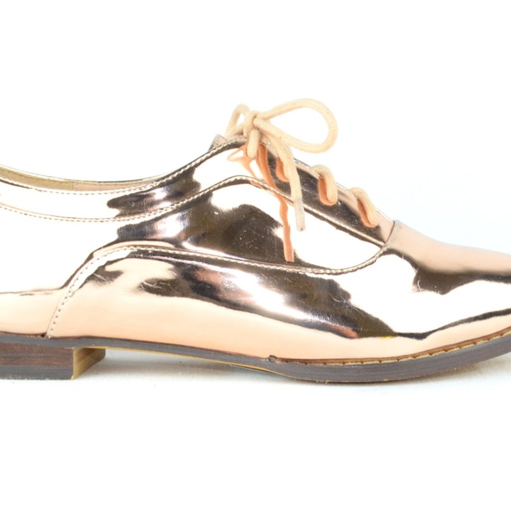 Women's Low Heel Oxford Shoe Rose Gold - Picture 4 of 5